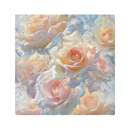 Servilletas de Tela con Rosas Amarillo Multicolor x6 miniatura 1