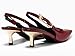 Coutgo Womens Slingback Kitten Heels Closed Pointed Toe Pumps Buckle Strap Wedding Party Dress Shoes, Burgundy, Size 7