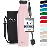 Milu Thermoflasche 500ml, 750ml, 1000ml Isolierte Edelstahl Trinkflasche, Thermoskanne Auslaufsichere Isolierflasche doppelwandig für heiße und kalte Getränke, Kohlensäure geeignet (Rosa, 750ml)