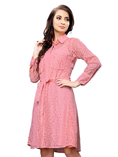 Image of Selvia Women's Net Fit and Flare Knee-Length Casual Dress