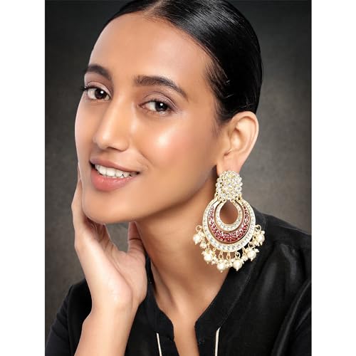 Image of Peora Traditional Indian Ethnic Earrings Jewellery Set Gift for Women Girls