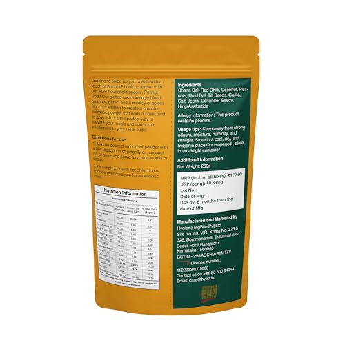 Image of Andhra Gunpowder (Kandi Podi) - 400g (200g * 2 Packs) | Dosa Idly, Andhra Special Paruppu, Gunpowder | homestyle Podi| Chutney, Putnala, and Mulga podi