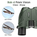 20X25 Compact Binoculars for Adults and Kids,Large Eyepiece Waterproof Binocular，Easy Focus Small Binoculars for Bird Watching,Hiking and Concert, Green - Image 2