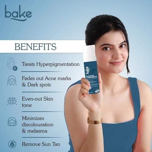 Image of BAKE 10% Azelaic Acid + 5% Tranexamic Acid Pigmentation Corrector Cream for Dark Spots, Pigmentation & Tan Removal | Fades Acne Marks & Scars | For All Skin Types | For Men & Women | 30g