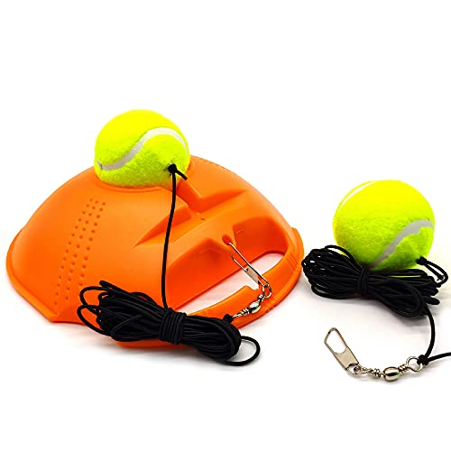 Silfrae Solo Tennis Trainer Tennis Rebounder Self Practice Tennis Training Tool (Orange)