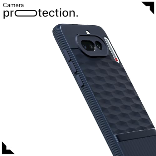 Image of Pikkme Back Cover for Nothing Phone 4a 5G Camera Protection 3D Hexa Cube Design Silicone Protective Bumper Case (Blue)