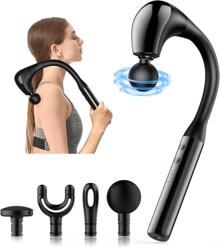 LUOOV Masajeador, masajeador para cuello y hombros, pistola de masaje muscular con función de temporizador, masajeador de percusión de tejido profundo