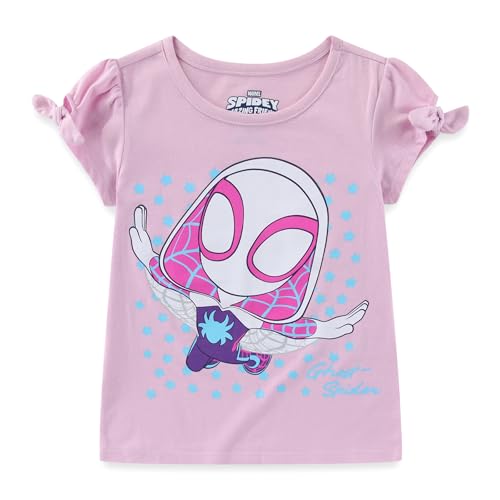 Image of Marvel Spider-Gwen Ghost Spider Girls Short Sleeve T-Shirt and Bike Shorts Set for Toddler to Big Kids