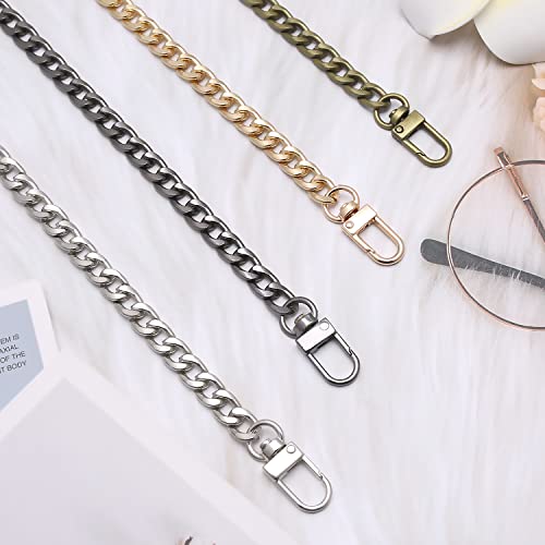 Image of 47.2 inch DIY Iron Flat Chain Belt, Handbag Replacement Belt, Shoulder Belt, Wallet Chain Belt, Metal Buckle (Silver 1 PCS)