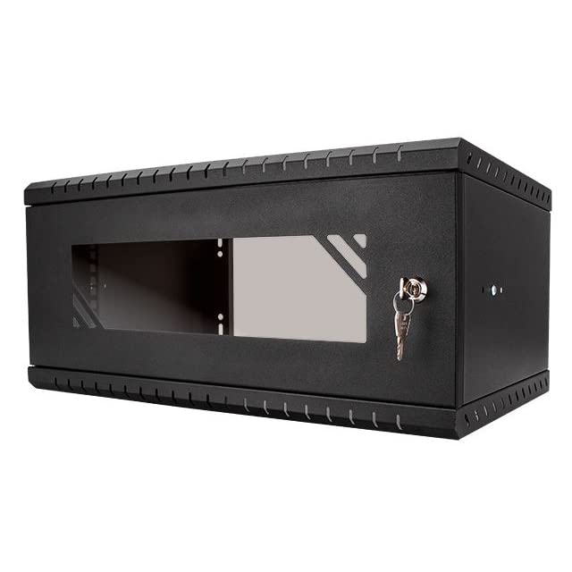 Armario Rack 19" 4U 450mm Puerta Cristal Negro RC19-4U-450GB