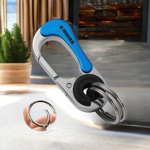 Image of Techpro Stainless Steel Keychain Heavy Duty For Men And Women, Blue