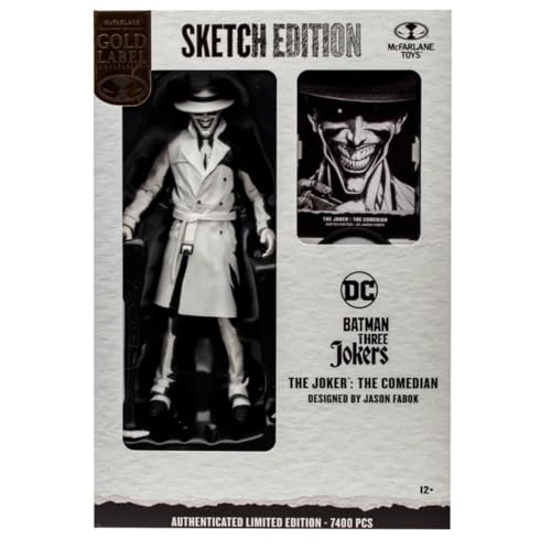McFarlane Toys DC Multiverse The Joker Designed by Jason Fabok Sketch Edition Gold Label 7in Action Figure with Ultra Articulation