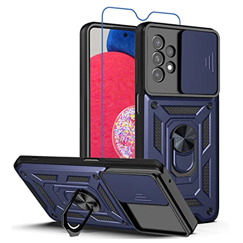 NC RJYWSQH for Galaxy A23 5G Case with Screen Protector, Military Grade Protective Anti-Scratch Phone Case with 360°Rotatable Kickstand Magnetic Car Mounts Supports for Samsung Galaxy A23(JC-Blue)