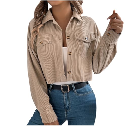 Crewneck High Neck Corduroy Coat for Women Fall Winter Long Sleeve Hooded Jackets Hoods Coats Women 2025