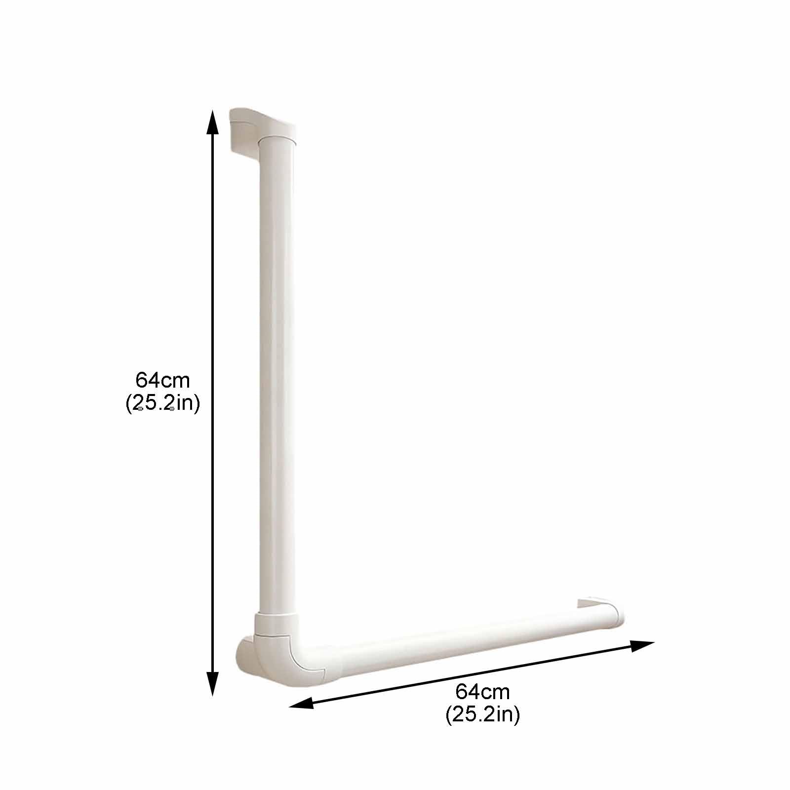 Barras De Apoyo para Baño, Asa De Ducha Antideslizante De Alta Resistencia, con Forma De L, De Montaje En Pared, para Esquinas De Baño, Uso Interior.(64cm)