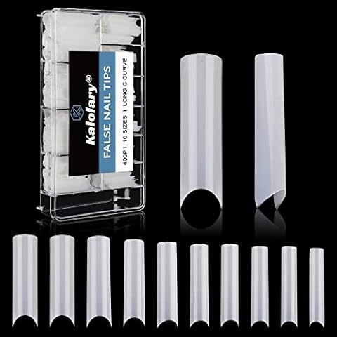 Kit de 400 Puntas de Uñas Curvas en C Extra Largas Cover