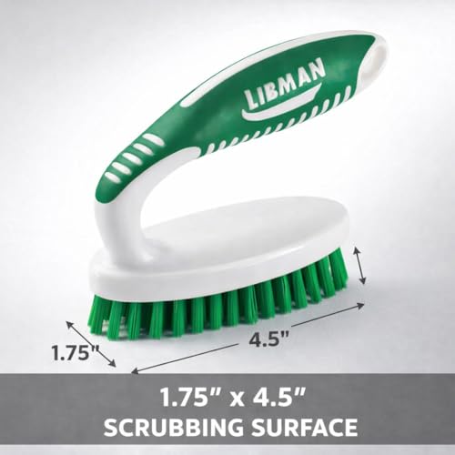 Image of LIBMAN Small Scrub Brush - Heavy Duty Scrub Brush with Strong Stiff Bristles - 3 Pk Durable Cleaning Brushes for Cleaning Bathroom, Kitchen, Floor, Shower, Sink, Tub, Carpet - PET Bristles