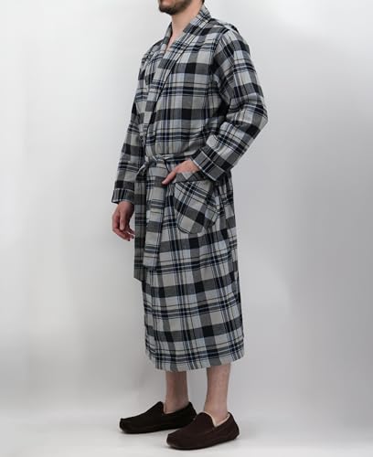 Image of Andrew Scott Mens 2 Pack Long Sleep -Sauna Robe / 100% Cotton Flannel Brush Warm Bathrobe