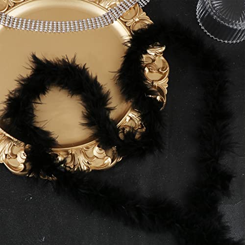 Uoeo 10 Pack 6.6Ft Colorful Feather Boas Natural Feather Boa Women Girls Dress Up Boa For Craft Wedding Party Dress Up Halloween Christmas Costume Decoration, Black #TOP5