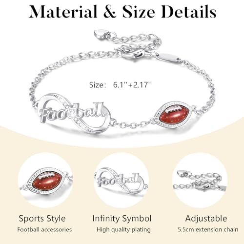 Image of Softball /Volleyball /Soccer /Basketball Bracelet for Girls Teen Women,14K Gold Plated Infinity Charm Link Bracelet Sports Accessories Jewelry Gifts for Lovers Players Team Coach