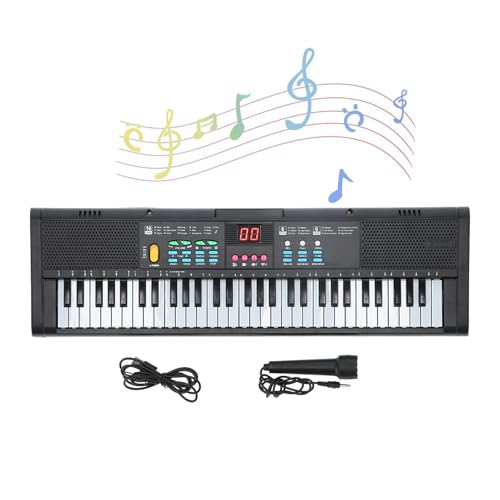 Teclado Piano para Niños 61 Teclas, Teclado Musical Educativo con Micrófono, Piano Infantil Portátil para Principiantes, Regalo Cumpleaños Juguete Niñas Niños 3 4 5 6 7 8 Años
