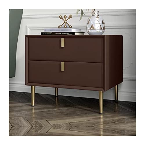 Mesilla de noche Mesita de noche moderna de madera en color café, mesita de noche de piel sintética, mesita de noche con cajón de almacenamiento, mesitas de noche for dormitorio, mesita de noche Mesil