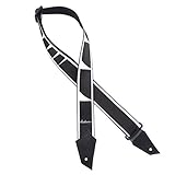Jackson® ジャクソン Strap with Sharkfin Inlay Pattern, Black/White 楽器用ストラップ