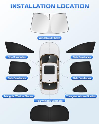 Image of Canvcle Sunshades for Lexus NX 2022-2025 2026 Accessories Windshield Sun Shade Side Rear Window Shade Cover Sun Visor Shield Privacy Protection Keep Vehicle Cool Black 8PCS