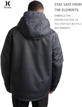 Hurley Men's Winter Jacket - Vinson Heavyweight Parka Coat