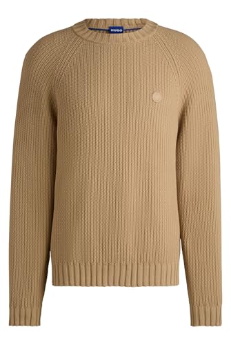 HUGO Men's Ribbed Regular Fit Knit Sweater
