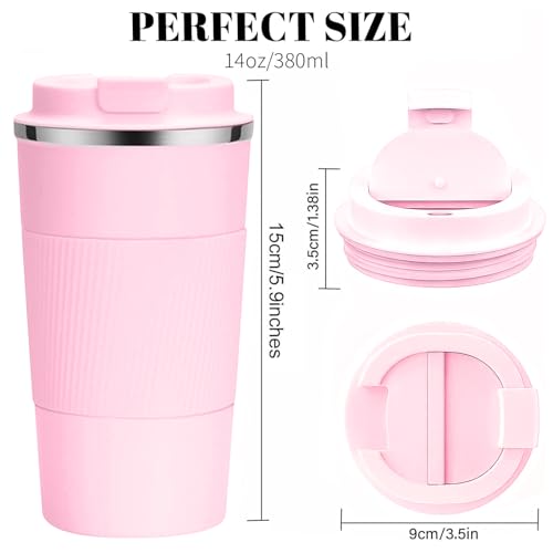 Image of Insulated Travel Coffee Mug, Stainless Steel Coffee Cup with Leakproof Lid