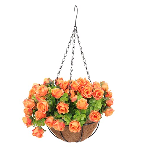 Bestonzon Hanging Basket Garland Artificial Garland Para De Mujer Interior Silk Orchids Flowers In Basket For Patio Garden Artificial Rose Daisies Flowers Fake Flowers Iron #TOP27