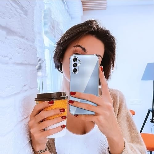 Image of Lustree Back Cover Transparent Case Compatible with Samsung Galaxy A25 5G | Clear + TPU Case with 4 Corner Air Cushion Protection & Camera Protection | Slim& Stylus Cover