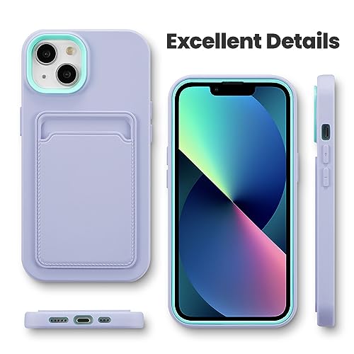 ZCDAYE Case for iPhone 13, Soft Silicone Phone Case with Card Holder, Silky Touch Slim Protective Phone Cover for iPhone 13 (6.1 inch), Purple ZCDAYE Case for iPhone 13, Soft Silicone Phone Case with Card Holder, Silky Touch Slim Protective Phone Cover for iPhone 13 (6.1 inch), Purple