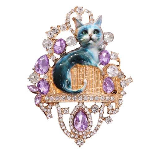 Image of Fashion Cute Crystal Animal Brooch Pins for Women Girls Cat Bird Corsage accessory Pin delicate accessory Party Ceremony