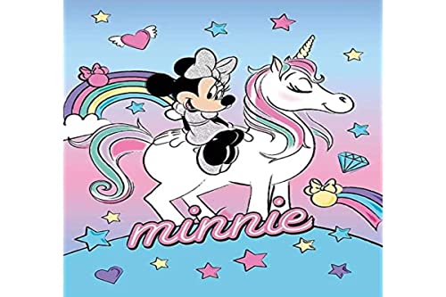 Couverture Plaid polaire très doux Disney Minnie avec Licorne - 100 x 140 cm - 100 % Polyester