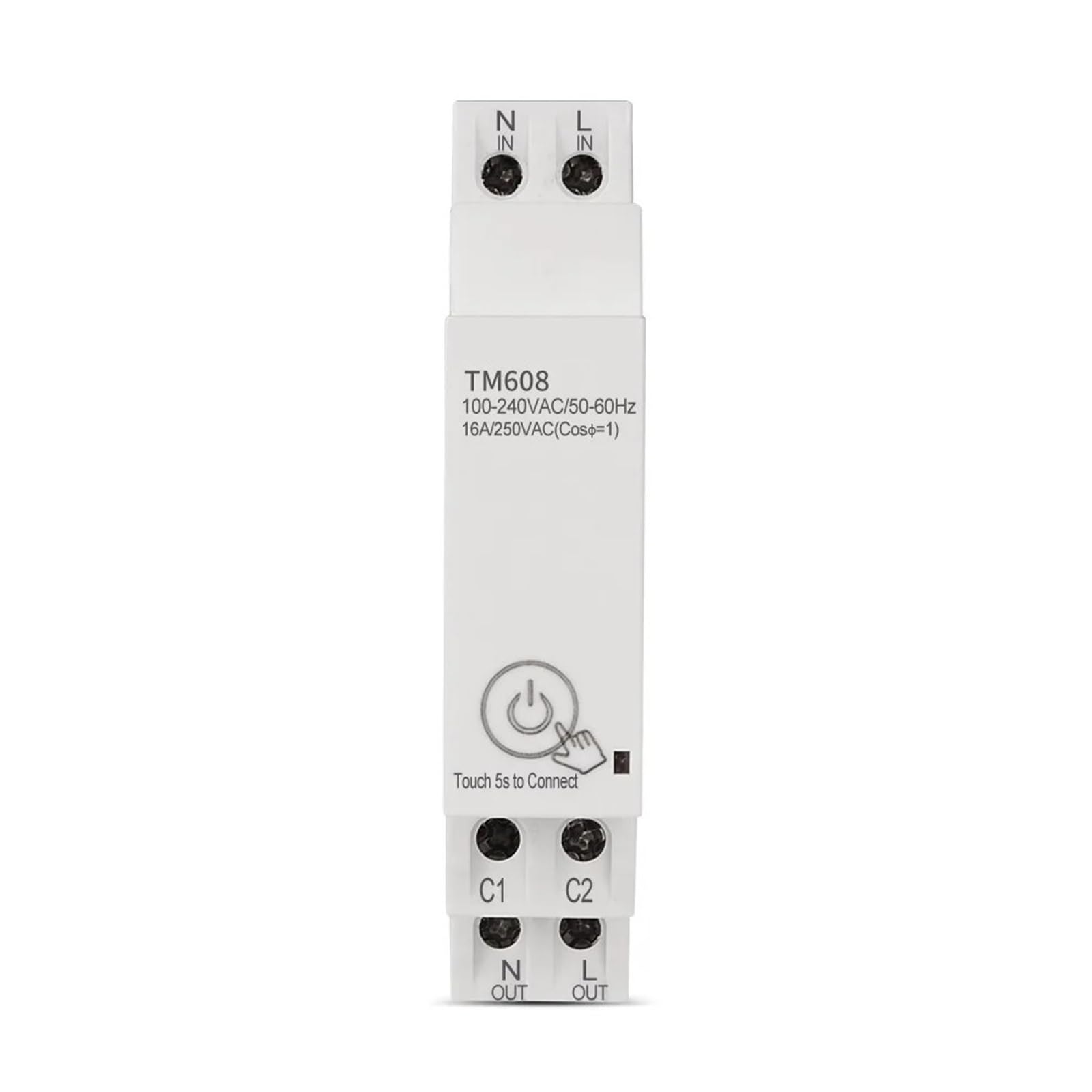 Medidor De Energía Monofásico WiFi Inteligente TM608 16A 100-240V Aplicación Remota Móvil Medidor De Energía De Carril Multifuncional For El Hogar Monitoreo del Consumo de energía