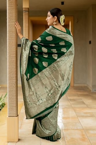Image of Subham Saree for Woman Silk Cotton Kanjivaram | Soft Easy to Drape Daily Wear Sari with Blouse Fabric