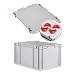 Produktbild Eurobox NextGen Economy Griffe geschlossen mit Auflagedeckel 60x40x32cm grau Kunststoffbox 65 Liter stapelbar Transportbehälter lebensmittelecht, Farbe Deckel-Verschlüsse wählbar (Rot)