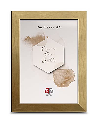 aFFa frames Hekla Marco de fotos MDF, marco de fotos con cristal acrílico, dorado, 15 x 20 cm