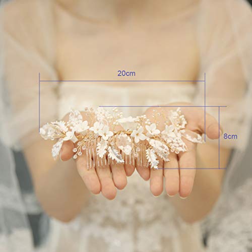 Peinetas para el pelo de novia con cristales y perlas de boda 5