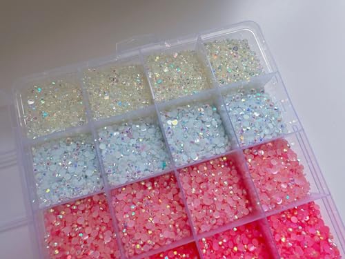 Wooyaya UWP06 Pink Theme 30000 Pcs/Box Nail Art Rhinestones,24 Grid 6 Colors 3Mm Flat-Bottomed Round Nail Rhinestones Glitter Crystal Gem Rhinestone,Diy Decoration Accessories thumb #3