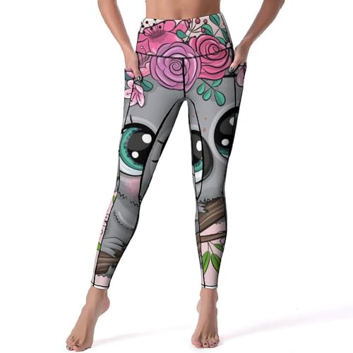 Legging femmes gainant taille haute pantalon de sport koala S