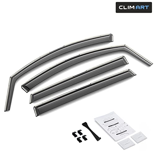 Image of CLIM ART in-Channel Incredibly Durable Rain Guards for Hyundai Santa Fe 2019-2023, Original Window Deflectors, Vent Window Visors, Vent Deflector, 4 pcs. - 619481