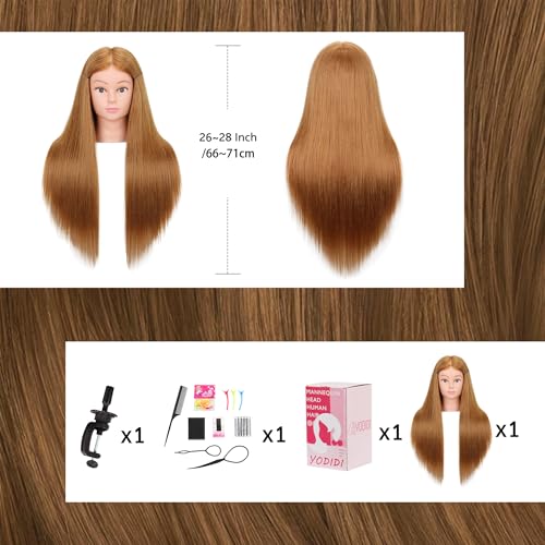 mannequin head human hair for cosmetology - manikin head with 80 human hair for styling practice manikin practice head hairdresser with free clamp holder 27-ub