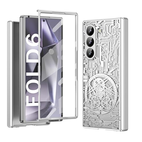 Coque Samsung Galaxy Z Fold 7 argent anti-rayure avec étui rigide et film protecteur