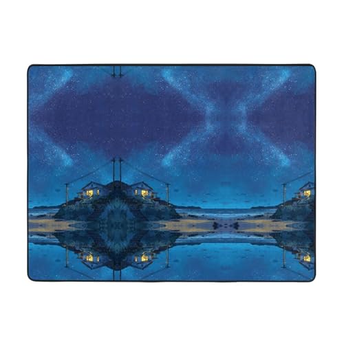 Tapis de sol en flanelle Seaside Starry Sky lavable et durable - 2