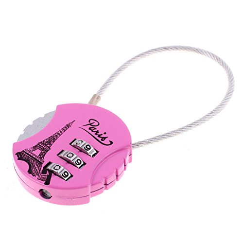 Image of Aexit Luggage Round Padlocks & Hasps Shaped Mini Backpack Lock Combination Padlock 3 Digits Combination Padlocks Number Burgundy