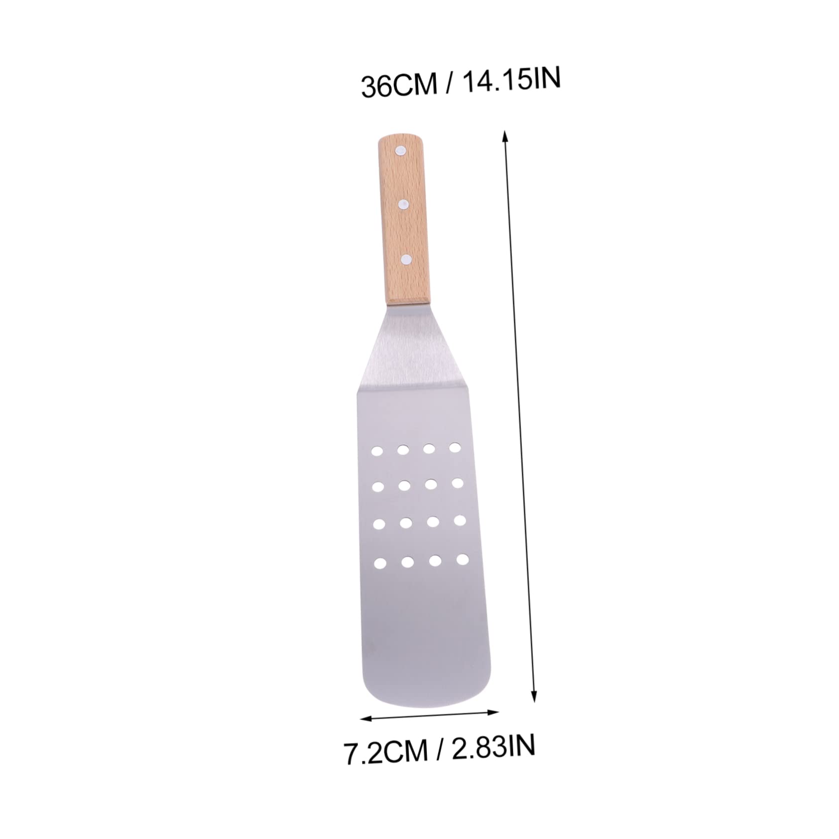 ULTECHNOVO Espátulas de Acero Inoxidable Resistente al Calor Juego de 5 Mango de Madera Pala para Pizza Bistec Adecuado para Cocina
