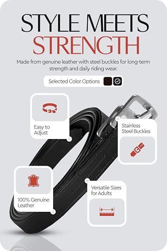 HORZE Genuine Leather English Riding Stirrup Leathers Pair | Adult Sizes4